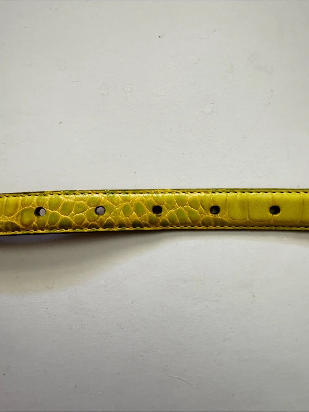 Brighton Lime Green Croc-Embossed Leather Belt with Silver Buckle size L 34